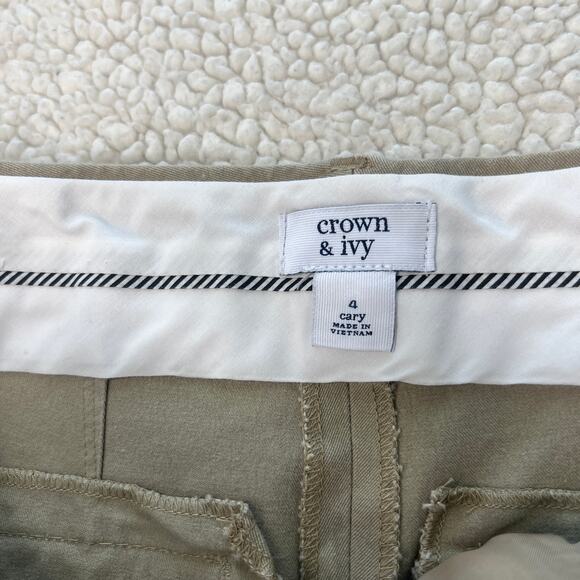 Crown & Ivy Cary Stretch Flat Front Khaki Ankle Pant 4 - Picture 4 of 12